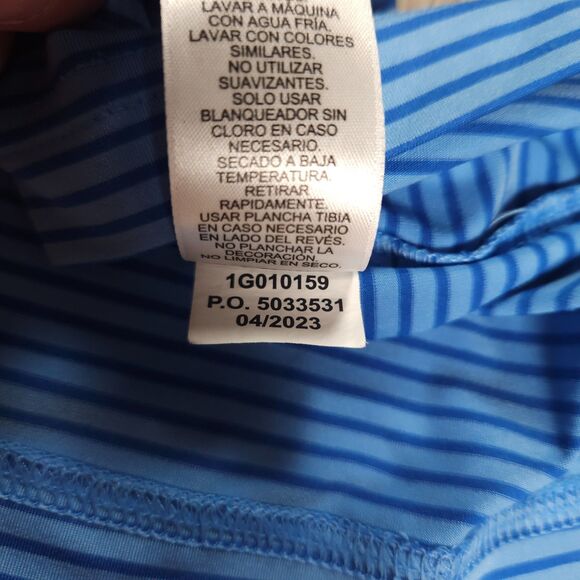 Vineyard Vines On The Go Sankaty Polo Men Large Blue Striped Stretch OTG Golf - Picture 6 of 10